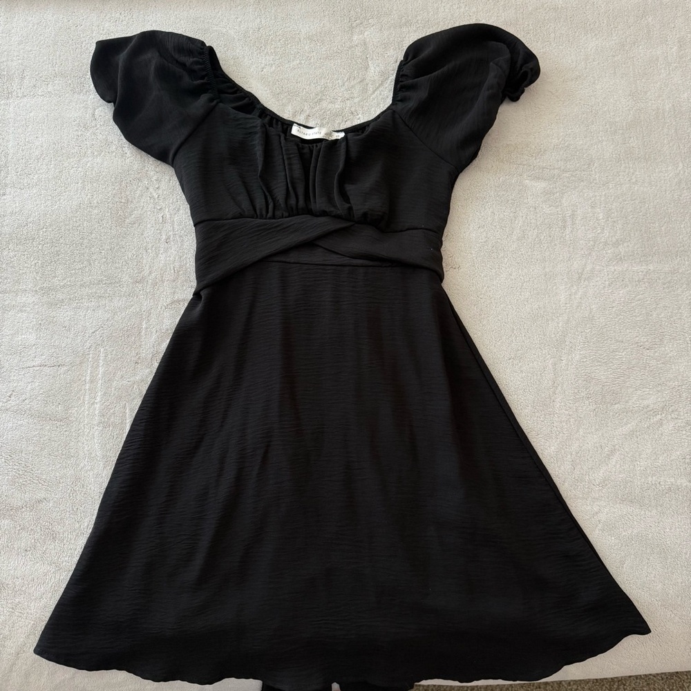 Altar’d State Elise Puff Sleeve Black Dress